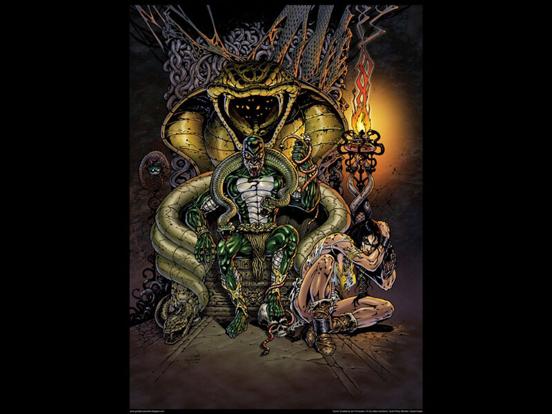 Green-skinned Warrior with Snake