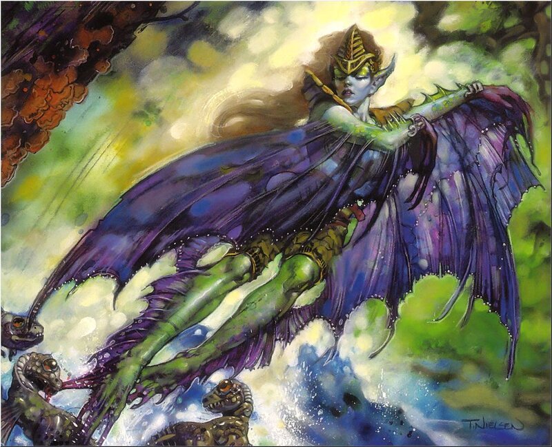 Green-skinned Winged Figure