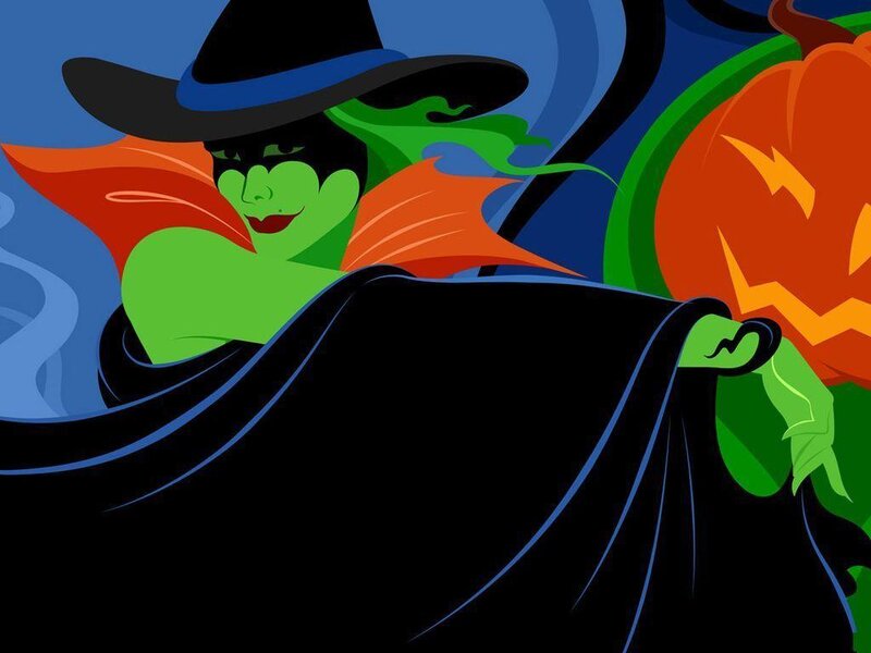 Green-skinned Witch — Black, Mysterious