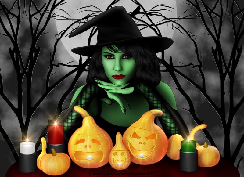 Green-skinned Witch — Green, Spooky