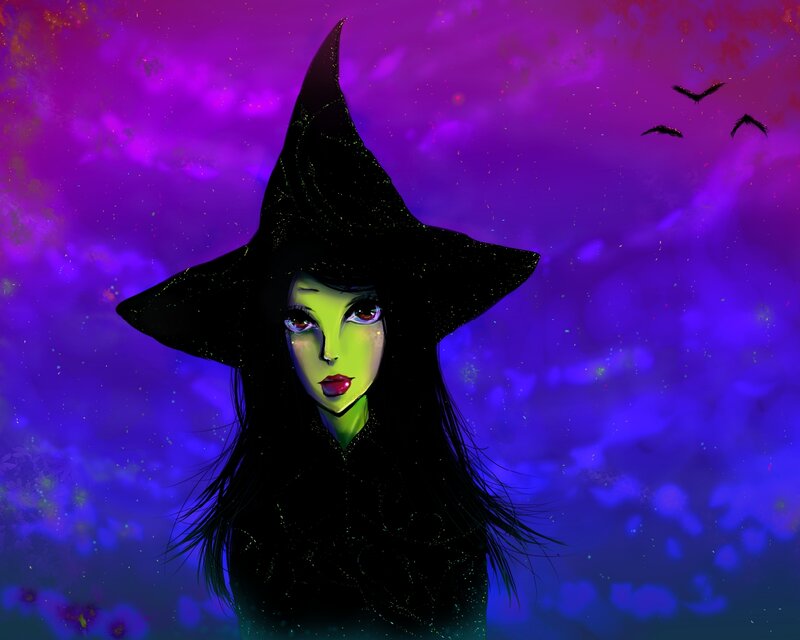 Green-skinned Witch — Purple