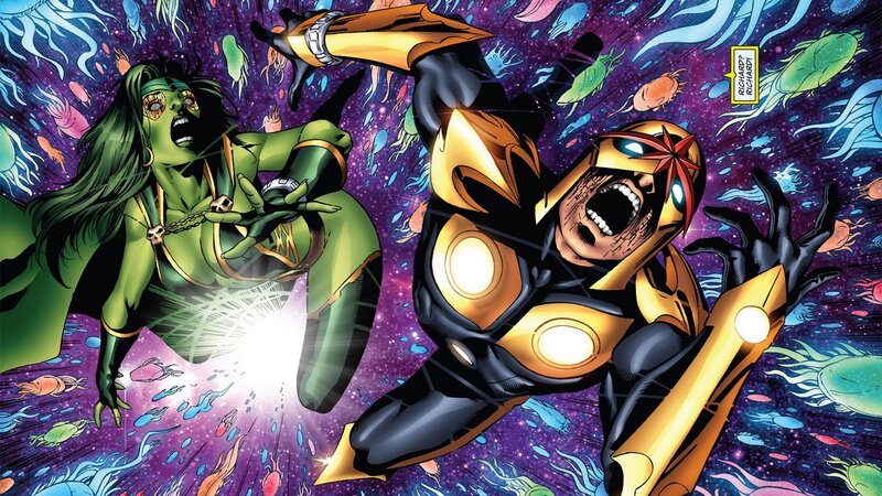 Green-skinned Woman and Man — Purple