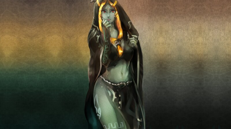 Green-skinned Woman in Cloak — Brown