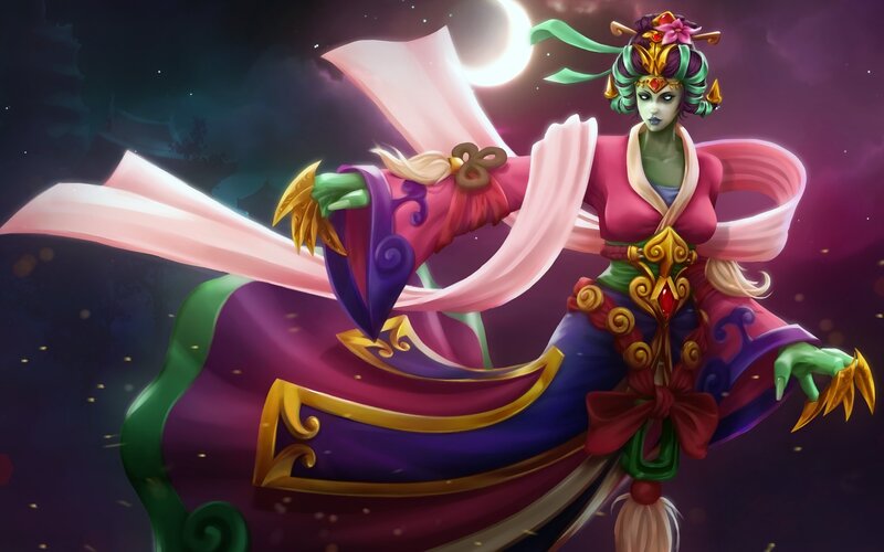 Green-skinned Woman in Robe