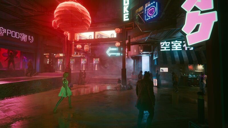 Green-skinned Woman Walking