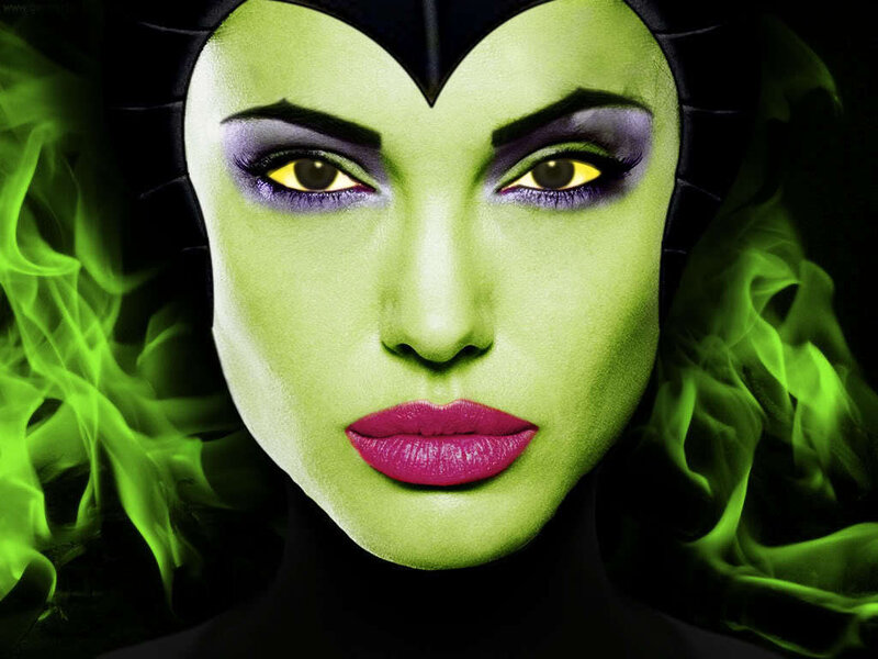 Green-skinned Woman with Makeup