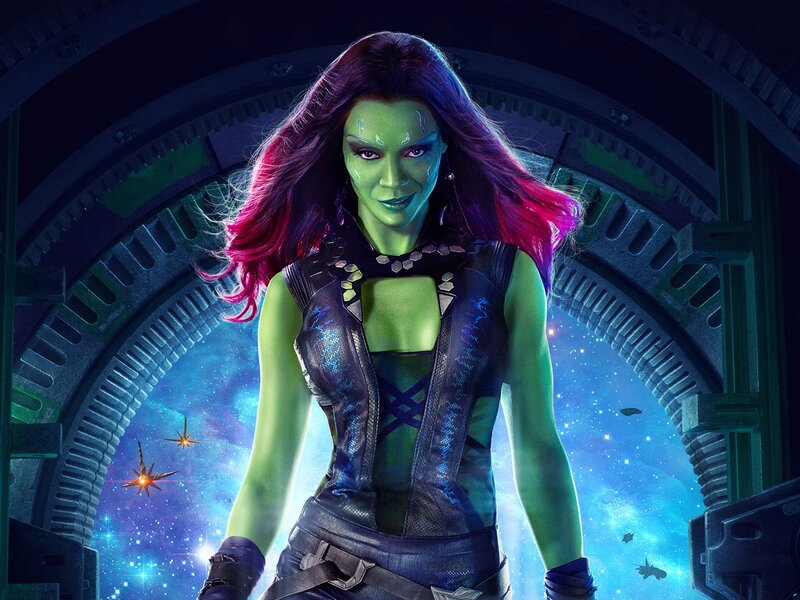 Green-skinned Woman with Pink Hair — Green