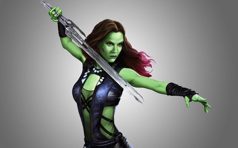 Green-skinned Woman with Sword — Green