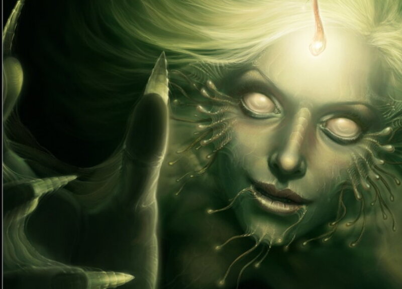 Green-skinned Woman with Tentacles — Green