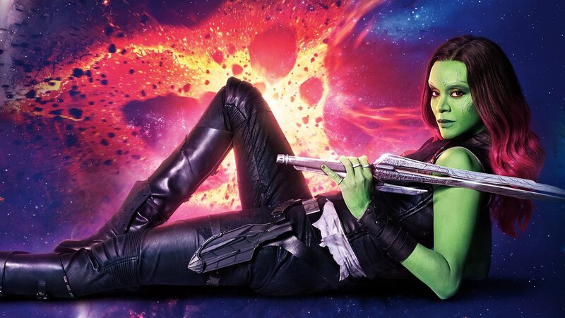 Green-skinned Woman with Weapon