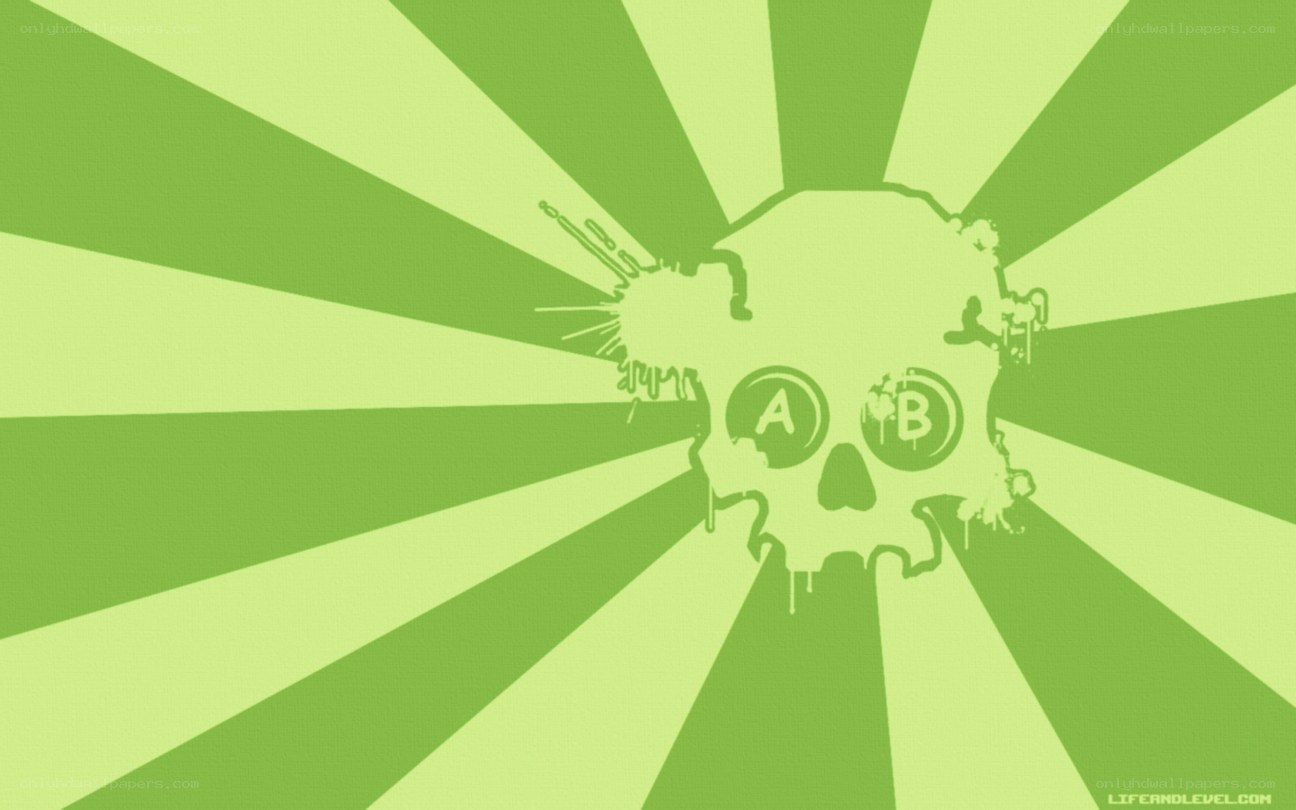 green skull with AB symbols
