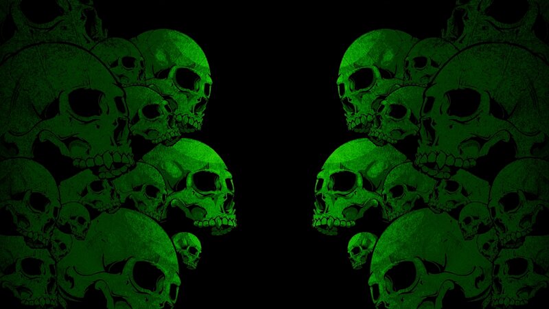 green skulls wallpaper