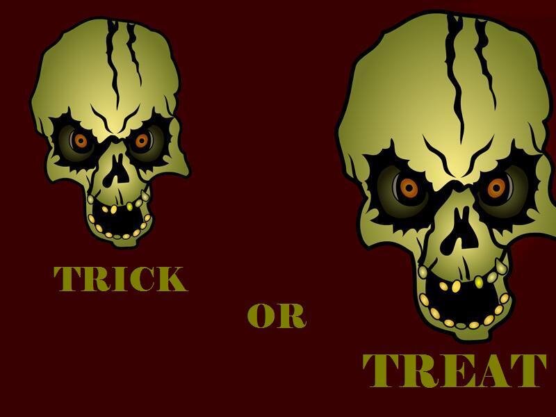 Green Skulls with Text