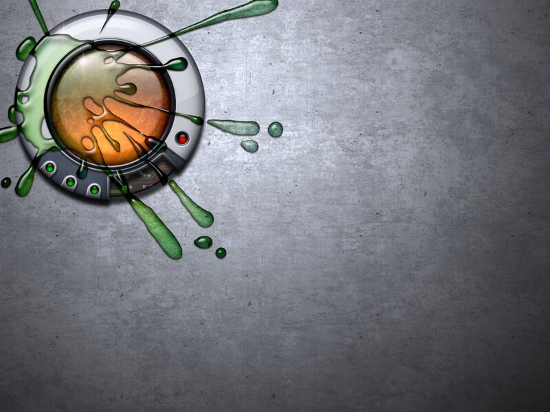 green slime splatter on device