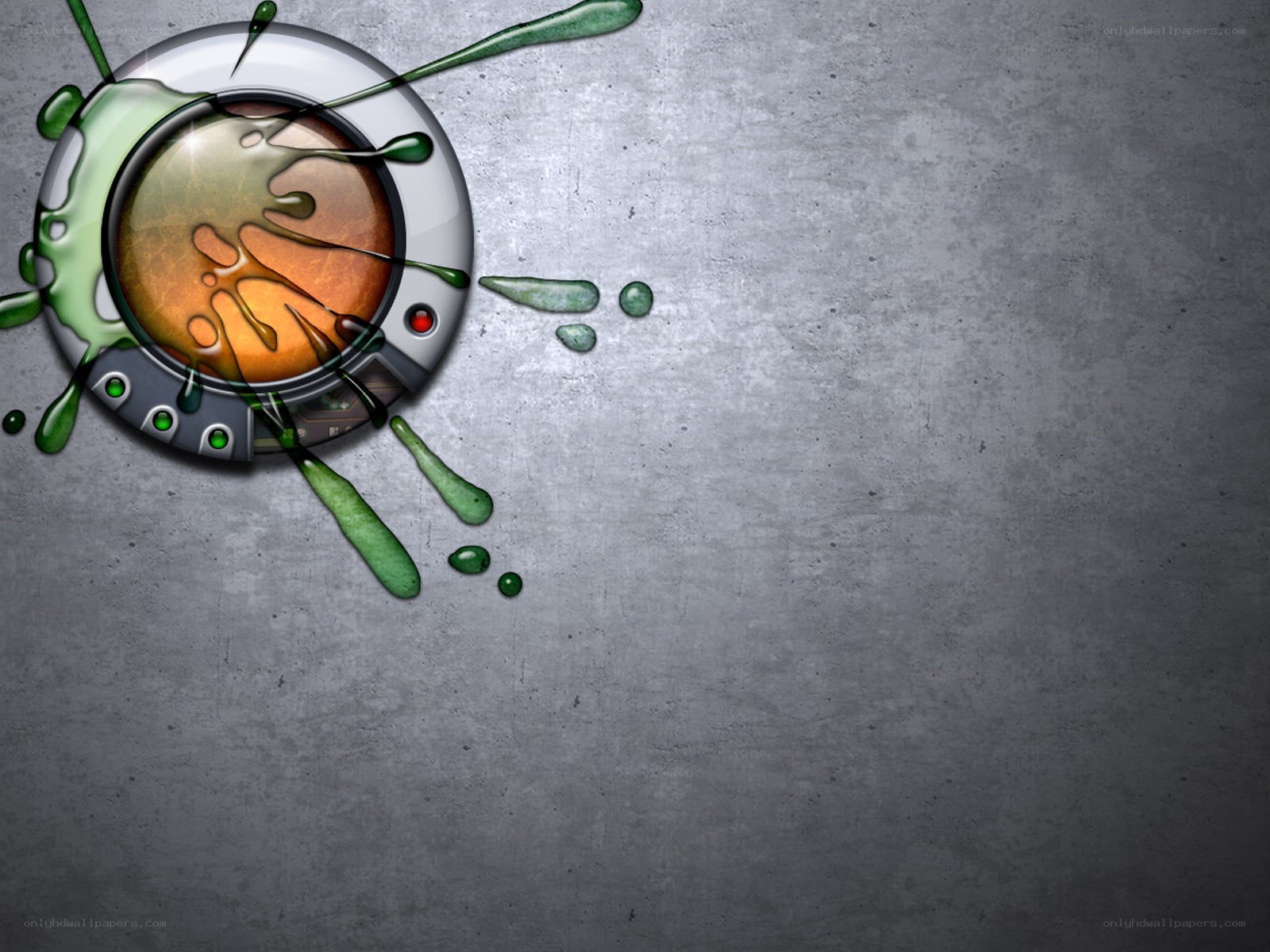green slime splatter on device
