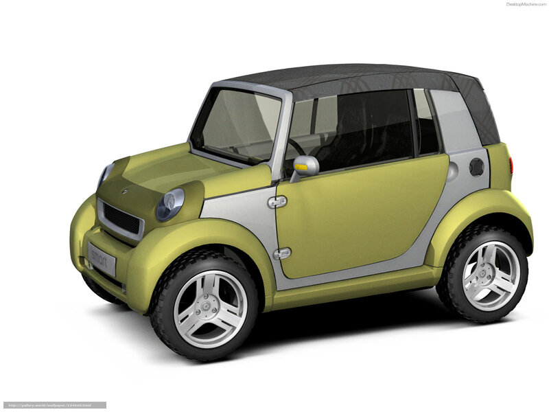 Green Smart Car — Yellow, Neutral, 3d Render
