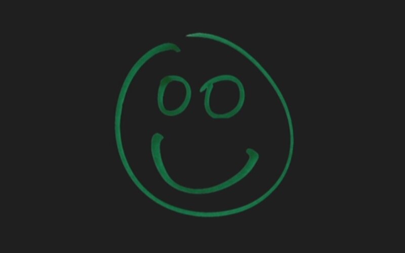 green smiley face drawing
