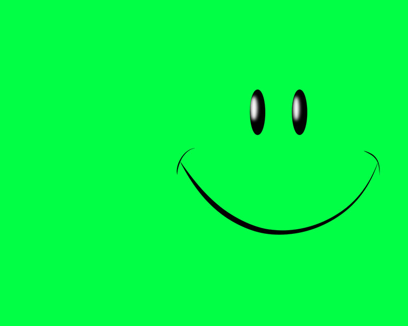 Green Smiley Face — Neutral, Vector Art, Eyes