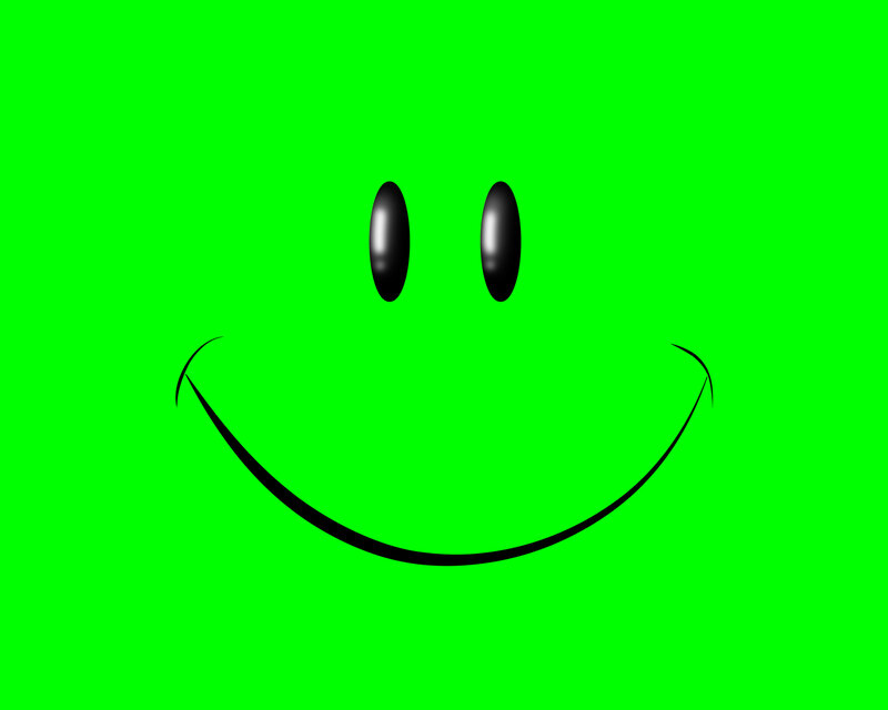 Green Smiley Face — Neutral, Vector Art