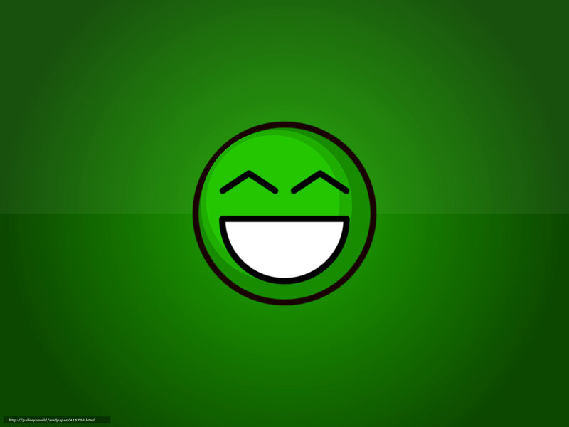Green Smiley Face — Playful