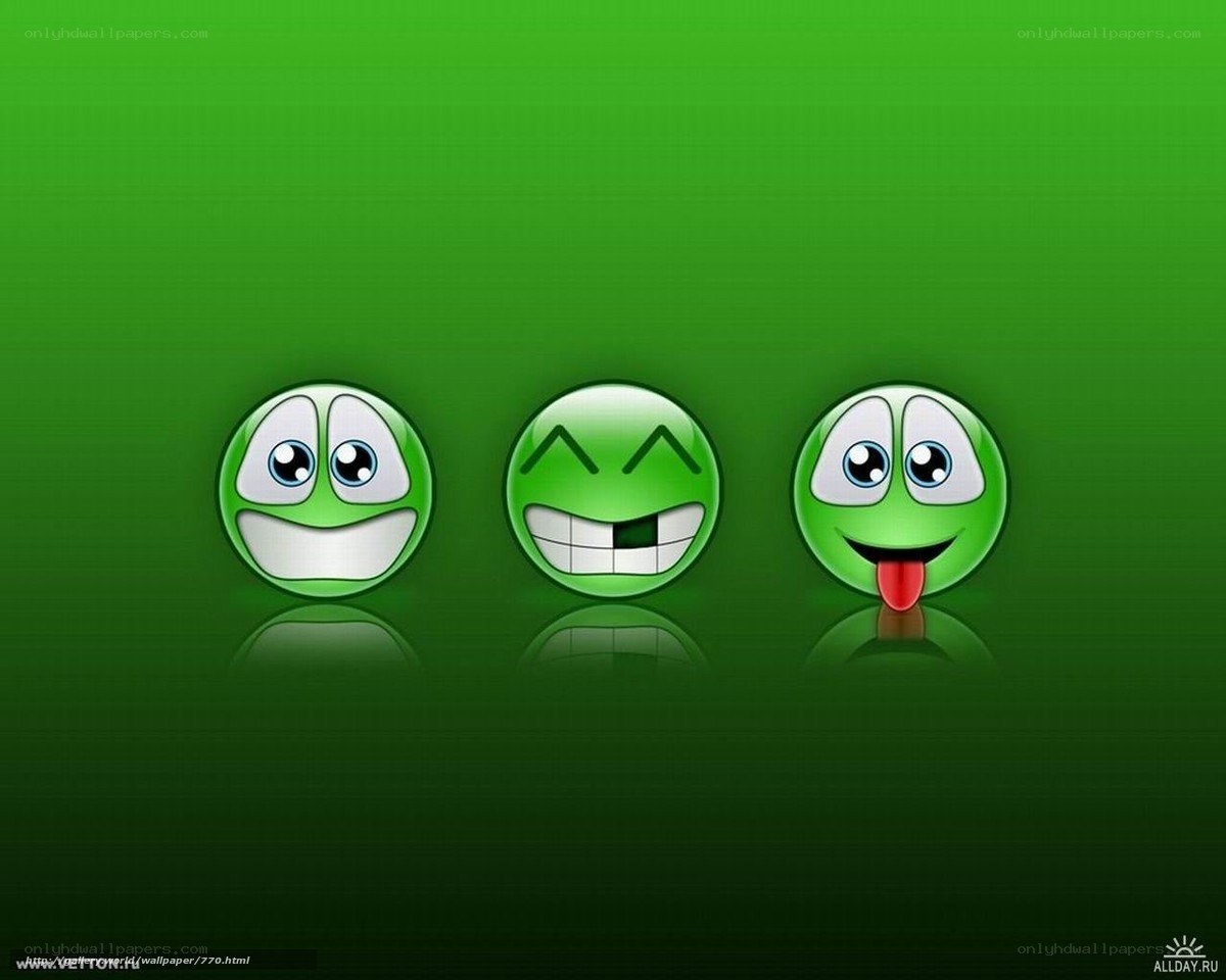 Green smiley faces wallpaper