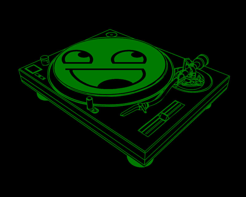 green smiley turntable