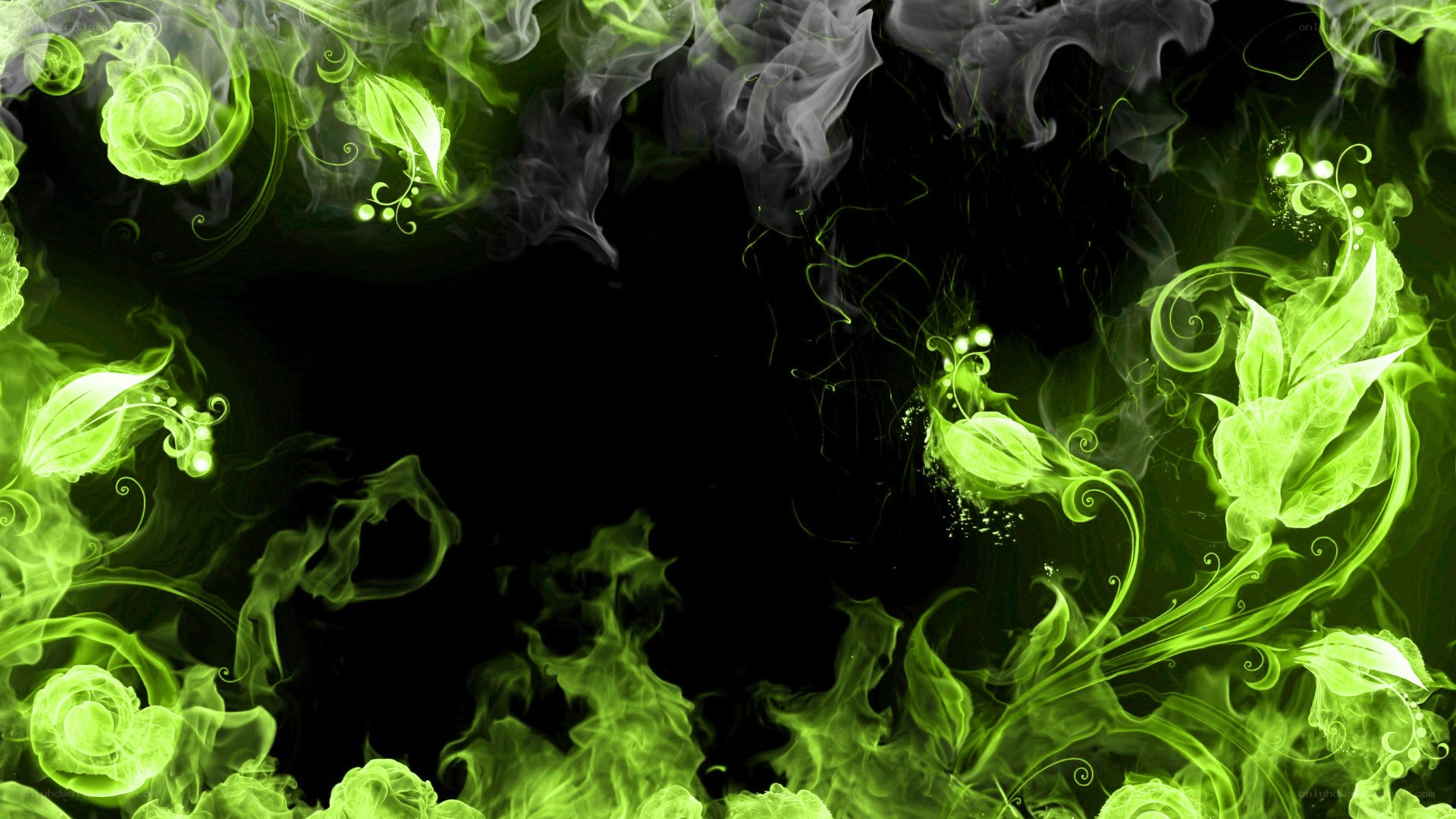 green smoke floral design