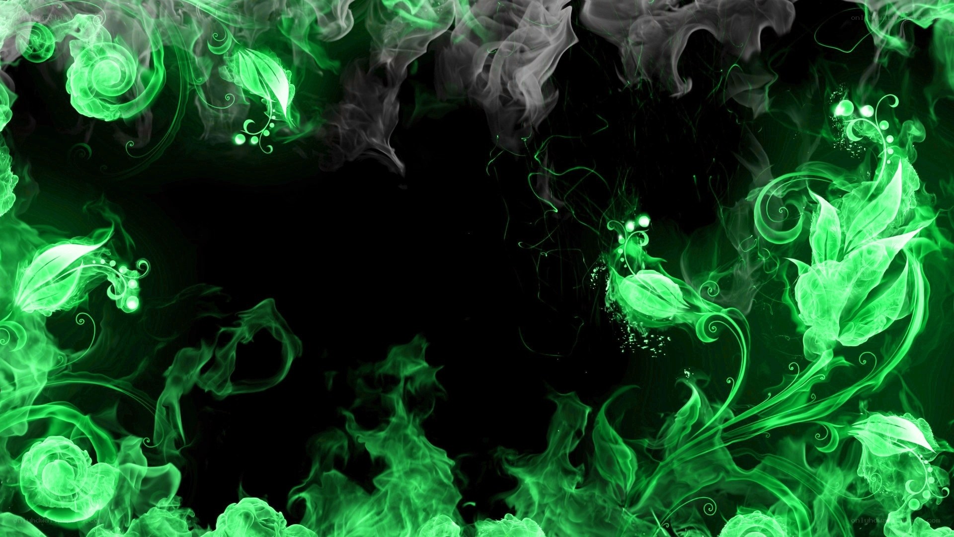 green smoke floral design