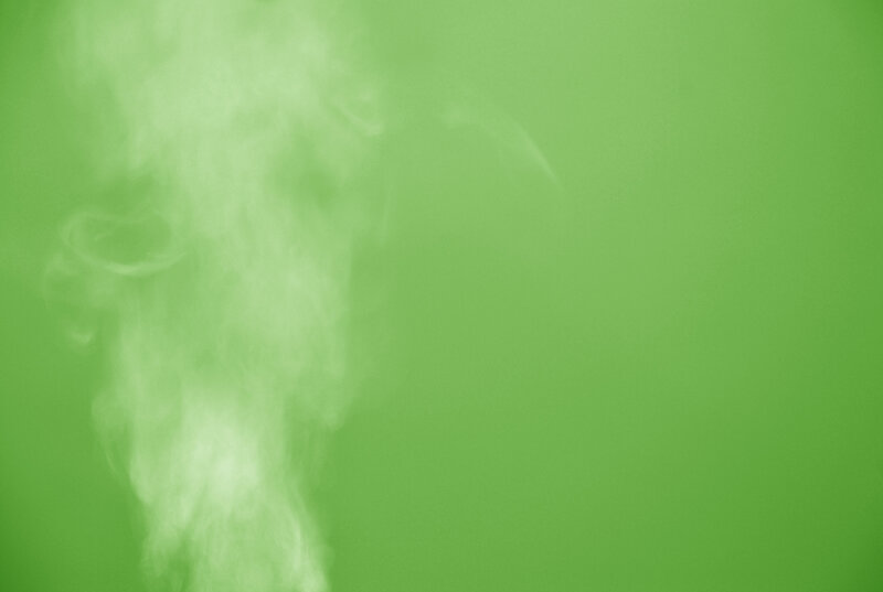 green smoke plume