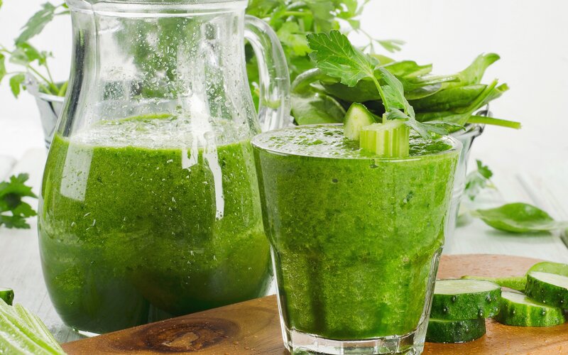 Green Smoothie in Glass — Fresh