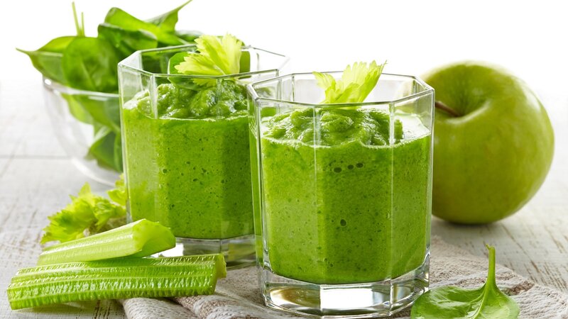 Green Smoothie in Glasses — Fresh, Photograph, Apple