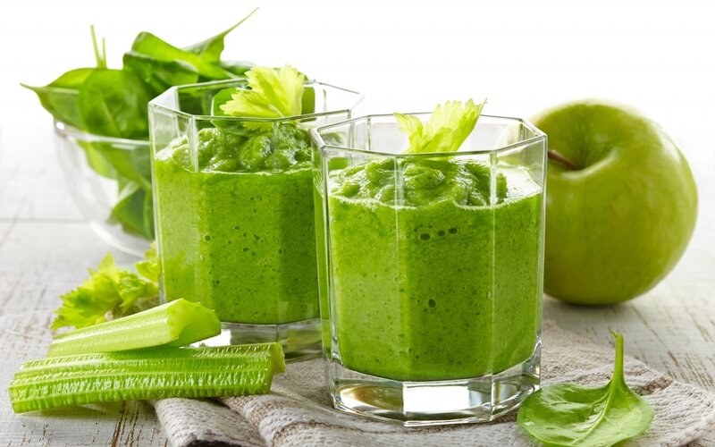 Green Smoothie in Glasses — Fresh, Photograph