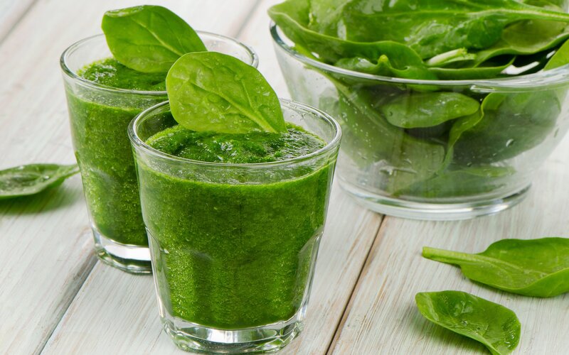 Green Smoothie in Glasses — Fresh