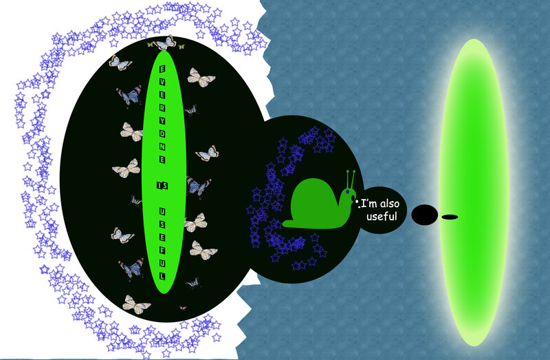 Green Snail in Dark Circle