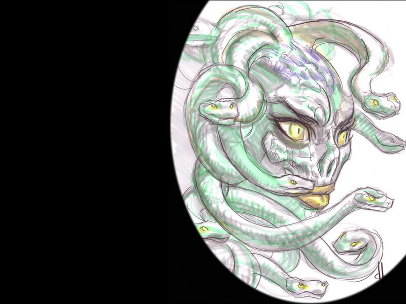 Green Snake-headed Creature