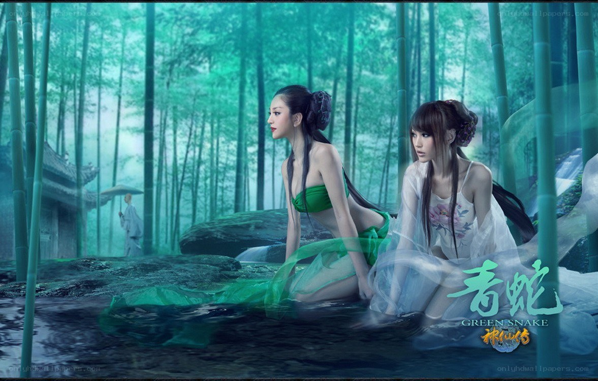 Green Snake Mythology Art