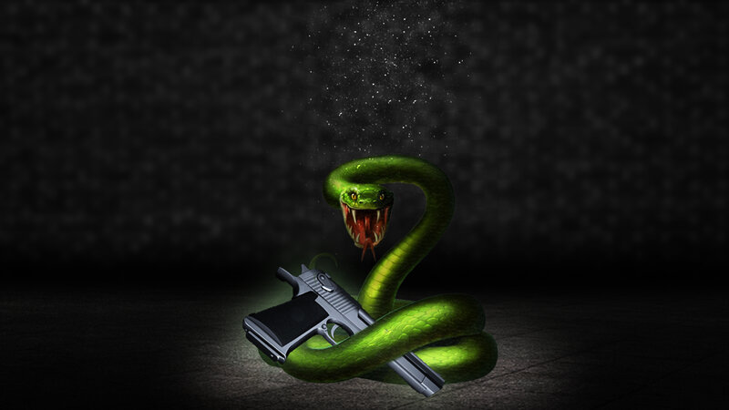 Green Snake with Gun