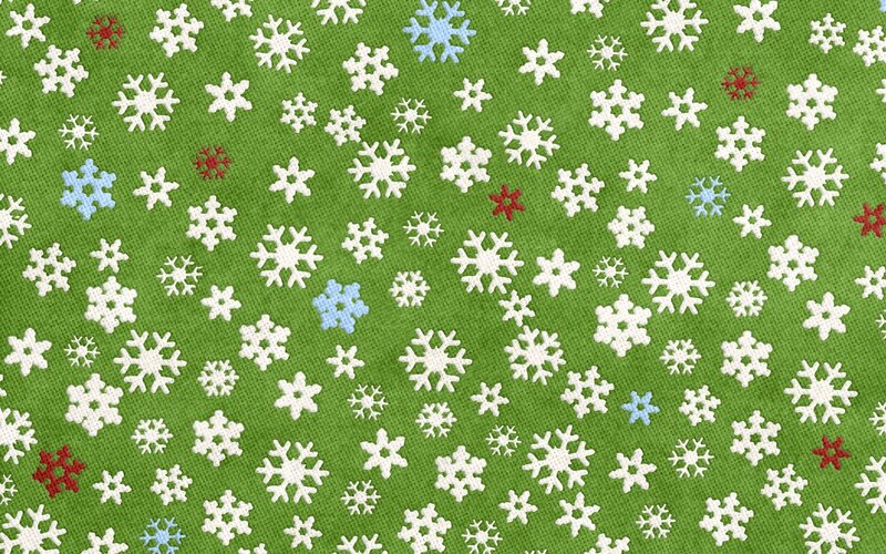 green snowflake pattern