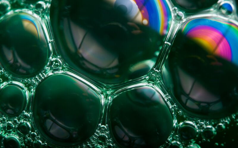 Green Soap Bubbles