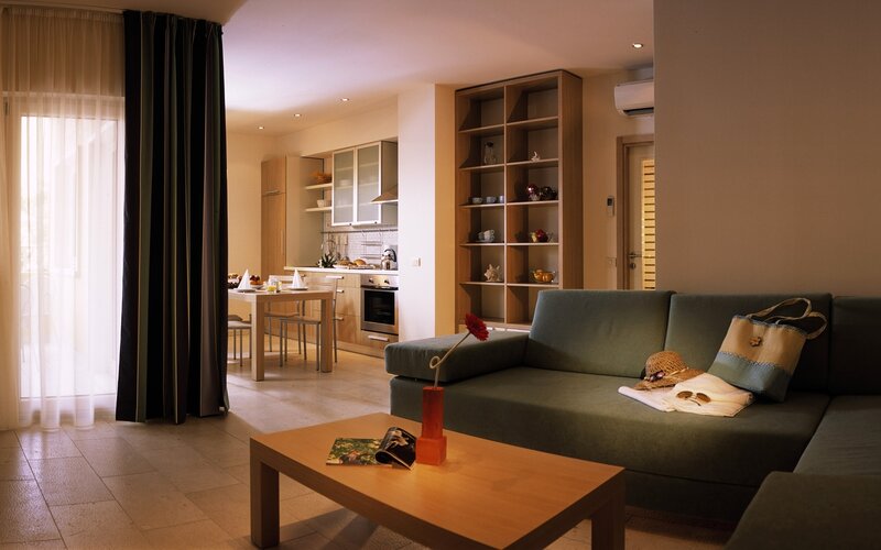 Green Sofa in Living Room