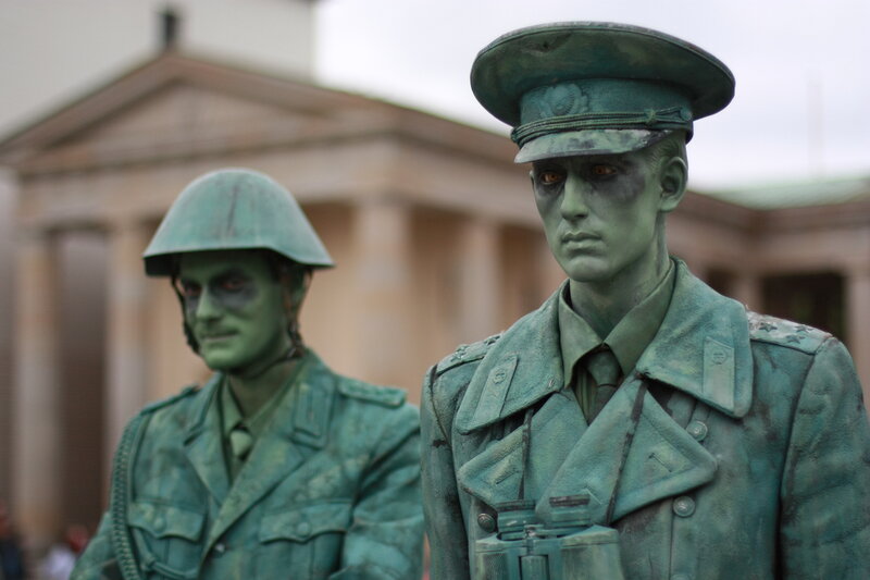 Green soldiers statue