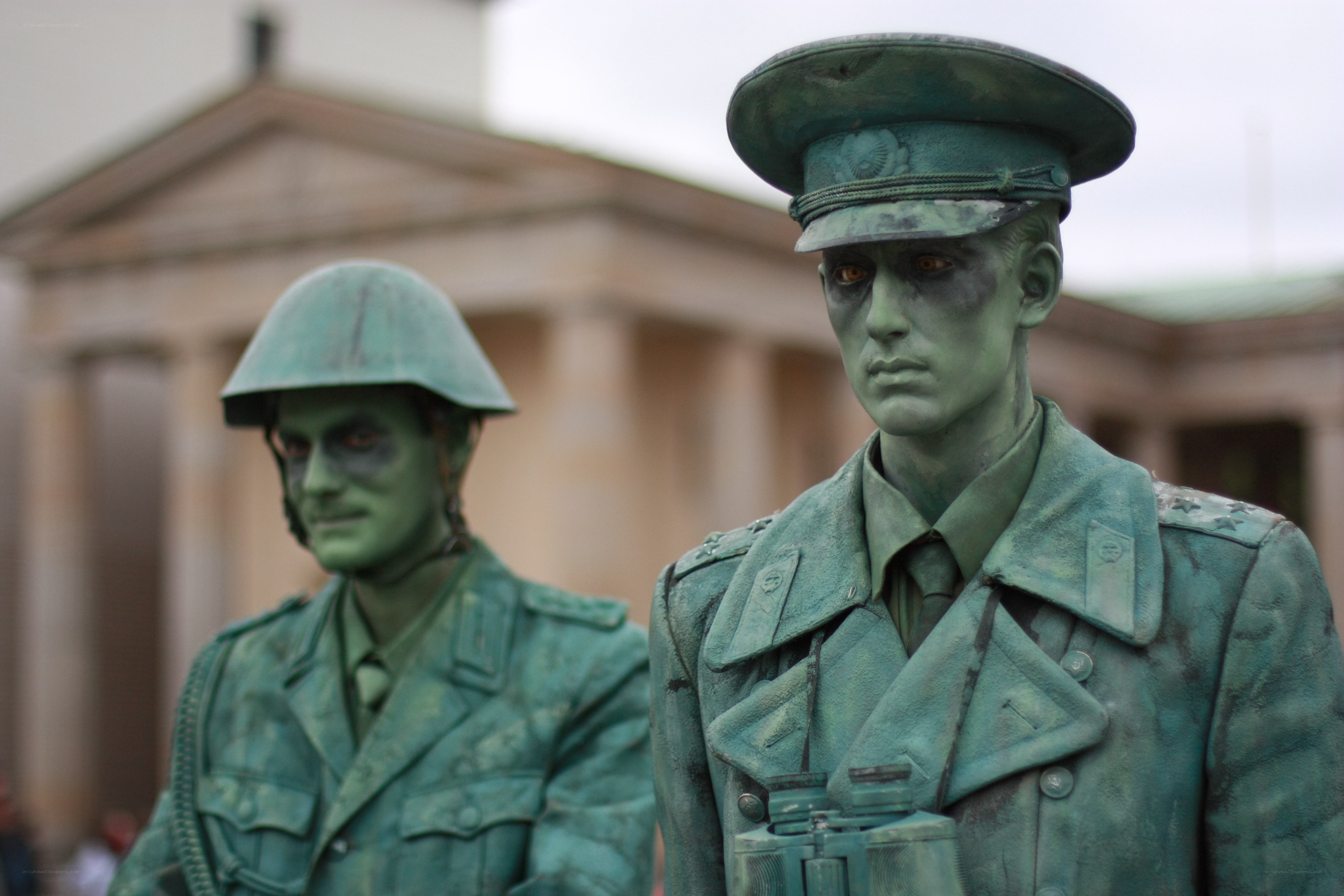 Green soldiers statue