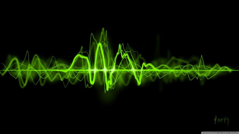 Green Sound Wave — Abstract, Digital Art, Sound Wave