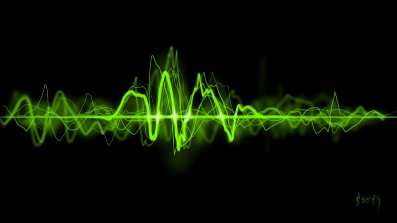 Green Sound Wave — Abstract, Digital Art