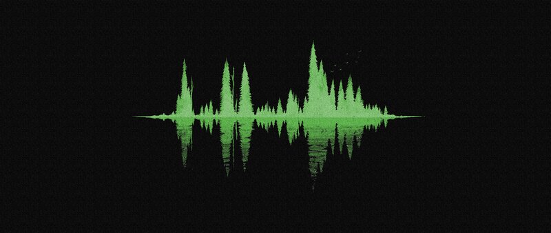 Green Sound Wave Forest