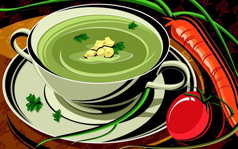 Green Soup in a Bowl