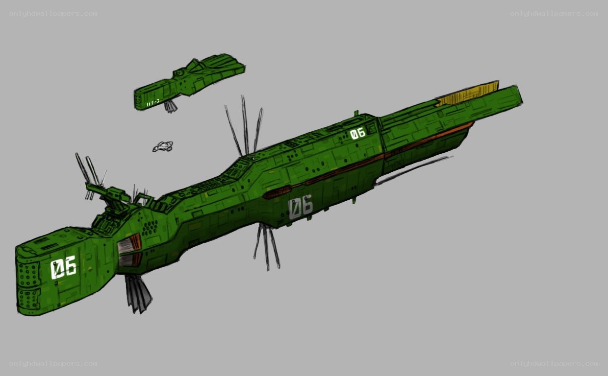 green spaceship concept art