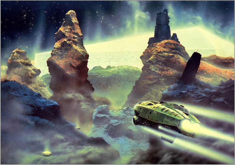 Green Spaceship Flying