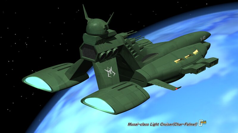 Green Spaceship in Orbit — Dramatic, 3d Render, Planet