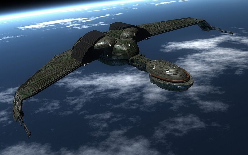 Green Spaceship in Orbit